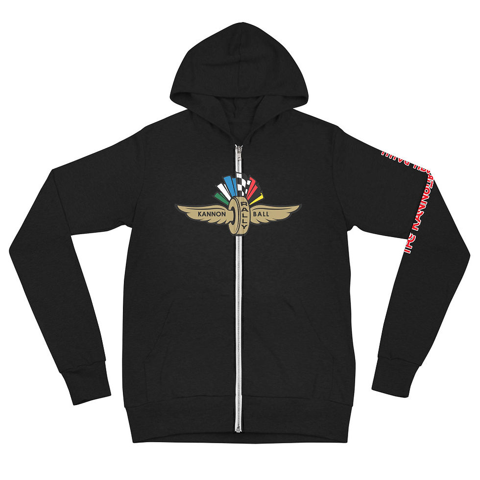 Thumbnail: The Kannonball Rally NEW Unisex zip hoodie "INDY"