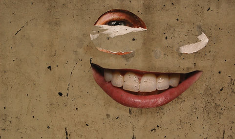 Stone wall with sticker face