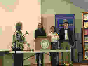 Senior Rachel Ray delivering her remarks at the competition.