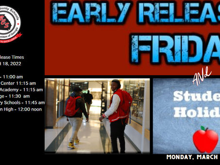 Baldwin Early Release Day and Student Holiday