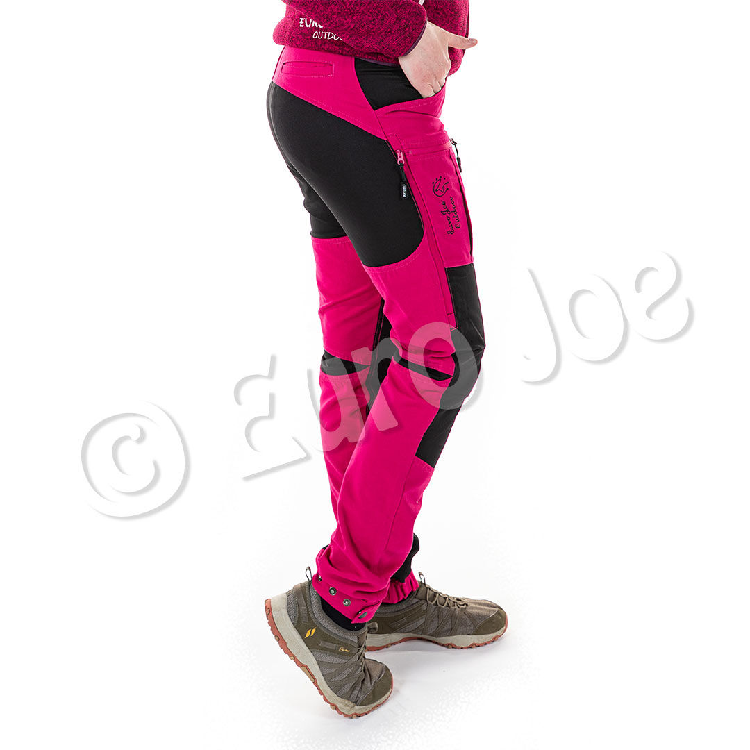 Pantalon "Easy Fit" dame framboise/noir