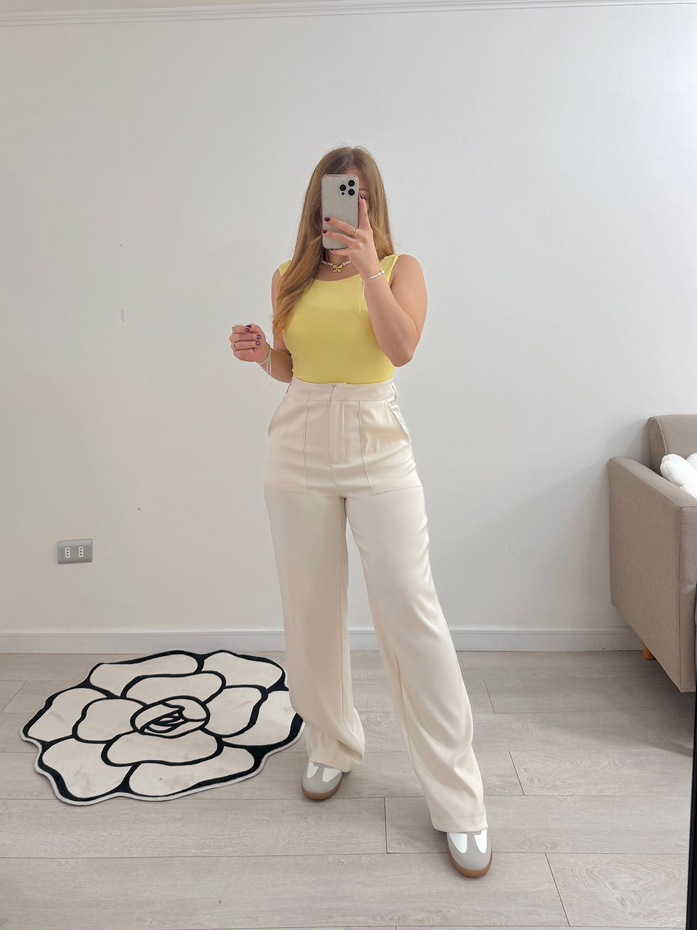 Miniatura: Pantalon sastrero beige Gela