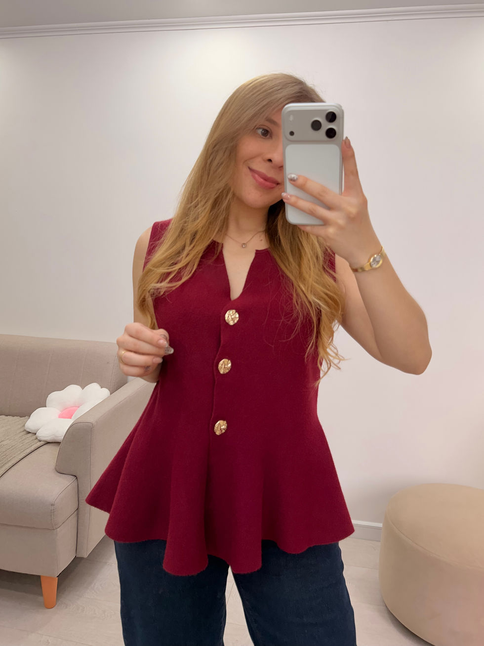 Miniatura: Blusa de punto de Peplum