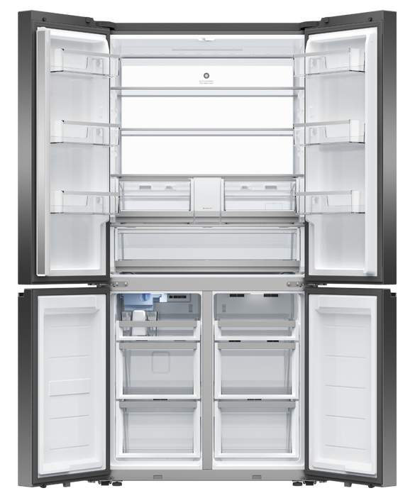 Thumbnail: Freestanding Quad Door Refrigerator Freezer, 90.5cm, 690L, Ice & Water