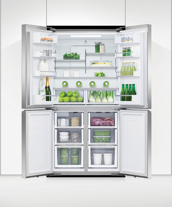 Thumbnail: Freestanding Quad Door Refrigerator Freezer, 90.5cm, 538L, Ice & Water
