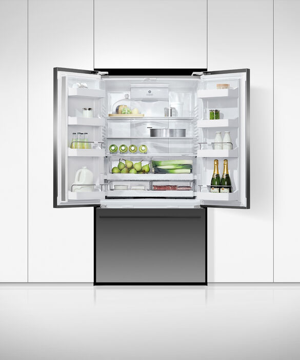 Thumbnail: Freestanding French Door Refrigerator Freezer, 90cm, 569L, Ice & Water