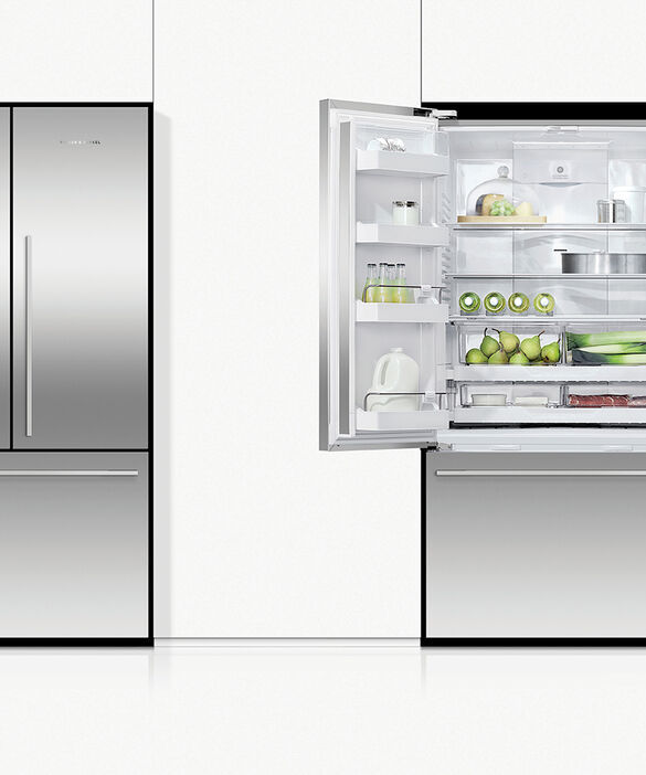 Thumbnail: Freestanding French Door Refrigerator Freezer, 90cm, 569L