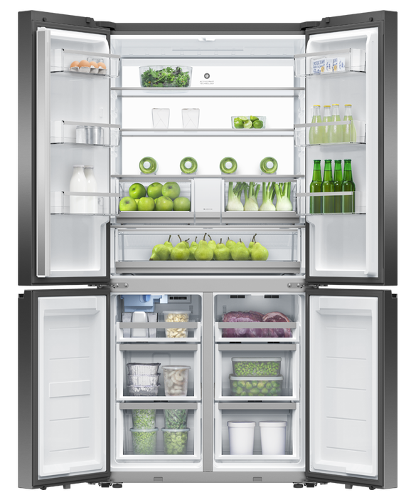 Thumbnail: Freestanding Quad Door Refrigerator Freezer, 90.5cm, 690L, Ice & Water