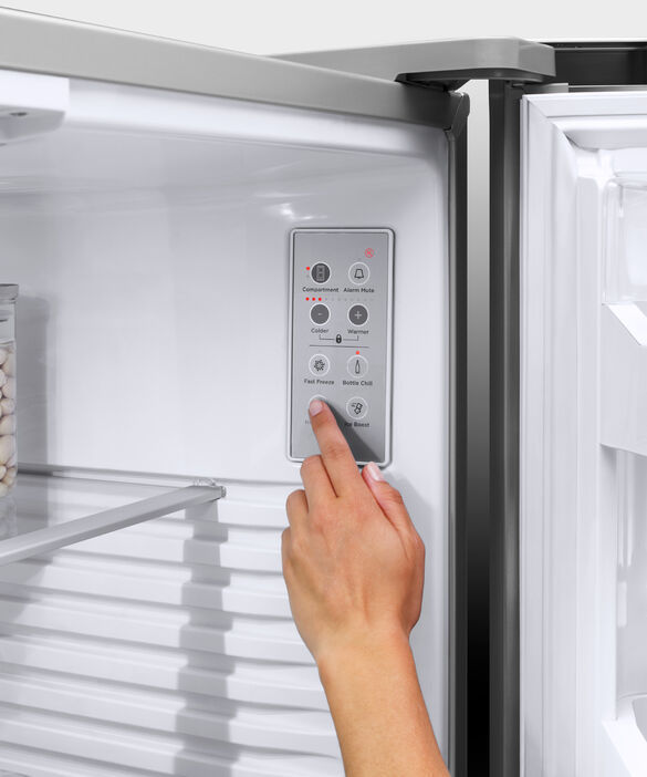 Thumbnail: Freestanding French Door Refrigerator Freezer, 90cm, 569L, Ice & Water