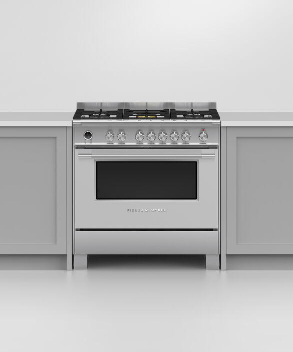 Thumbnail: Freestanding Cooker, Dual Fuel, 90cm, 5 Burners, Self-cleaning