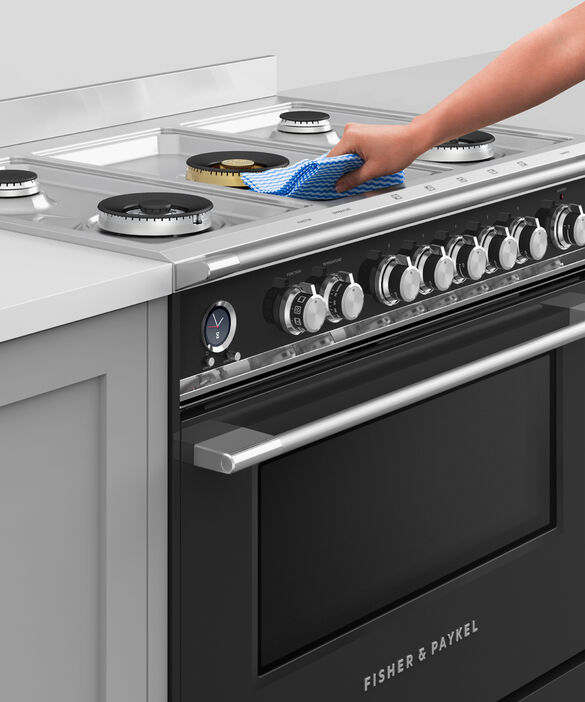 Thumbnail: Freestanding Cooker, Dual Fuel, 90cm, 5 Burners, Self-cleaning
