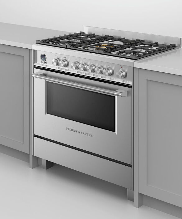 Thumbnail: Freestanding Cooker, Dual Fuel, 90cm, 5 Burners, Self-cleaning