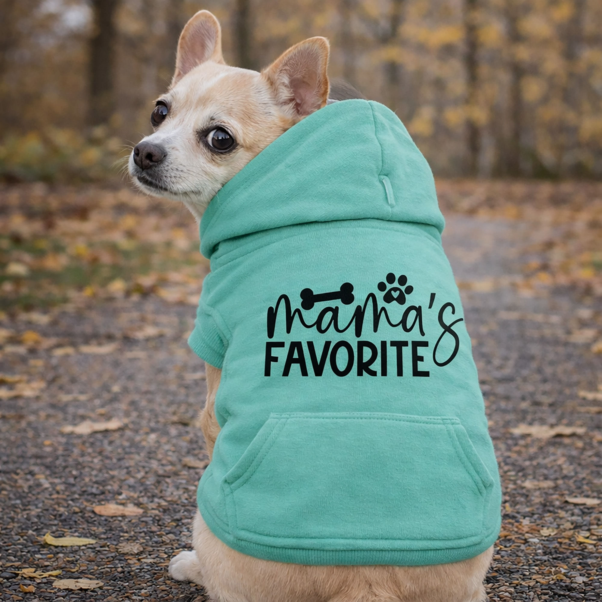 Dog mom mamas favortie hoodie for dog