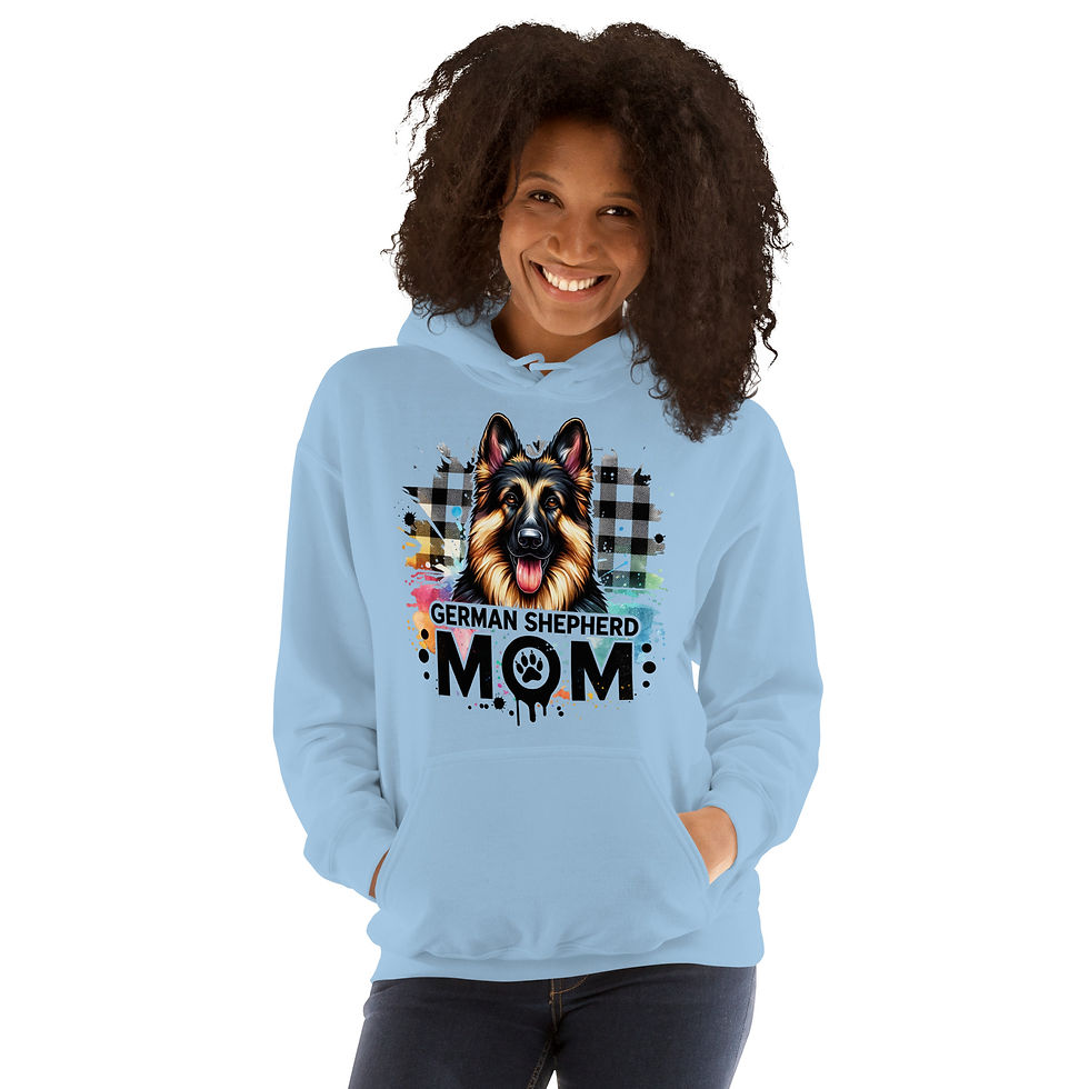 Thumbnail: German Shepherd mom pullover hoodie with paw print detail
