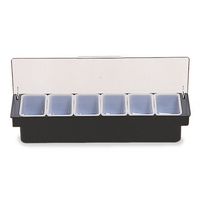 Rubbermaid FG289000BLA Condiment Dispenser with six 6 pt Inserts