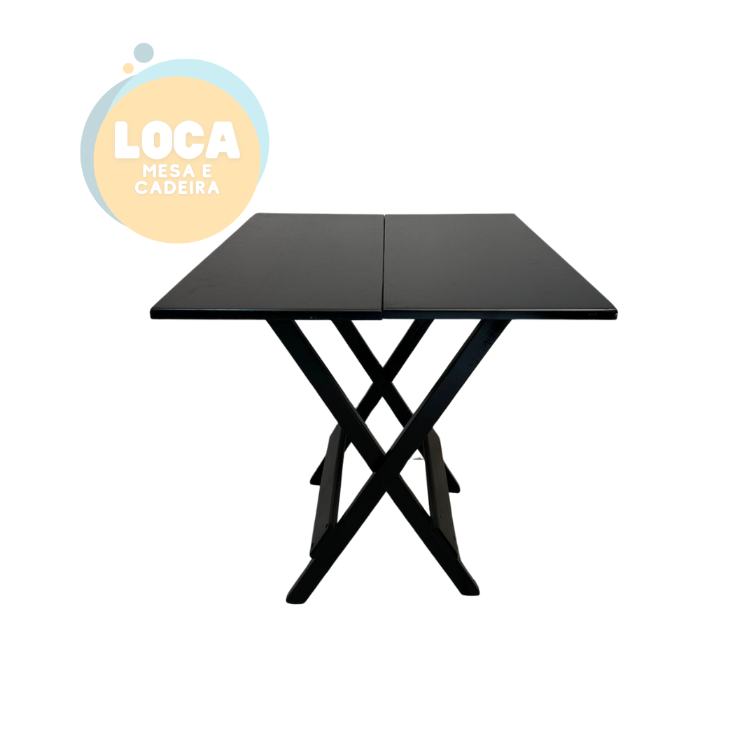 Mesa 70x70cm Dobrável Preta
