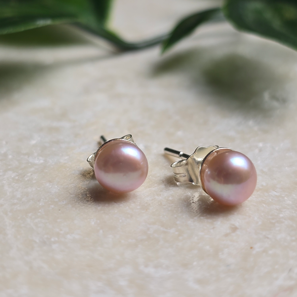 Rose Pearl Stud Earrings | Blossom 1