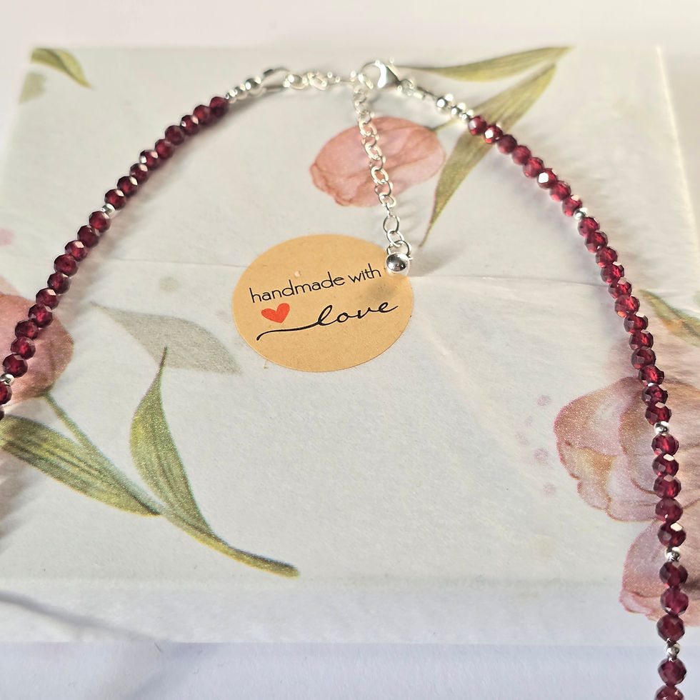 Thumbnail: Garnet Dainty Gemstone Necklace