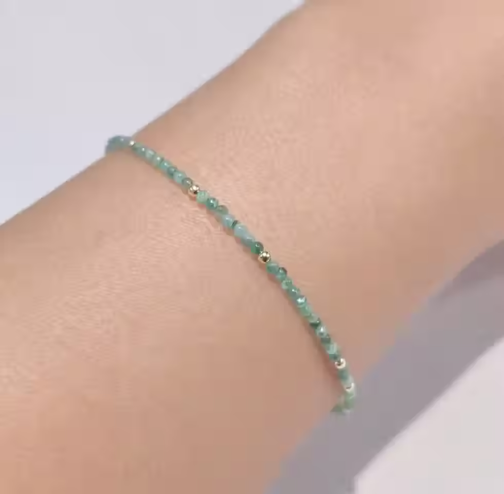Thumbnail: Emerald Charm Beaded Bracelet Set