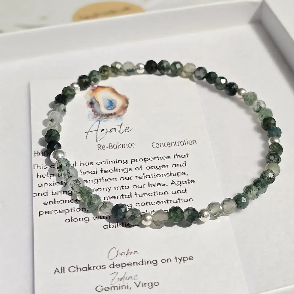 Thumbnail: Moss Agate 4 mm Gemstone Bracelet