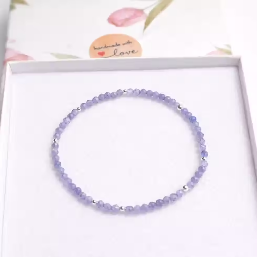 Thumbnail: Dainty Tanzanite Crystal Stretch Bracelet