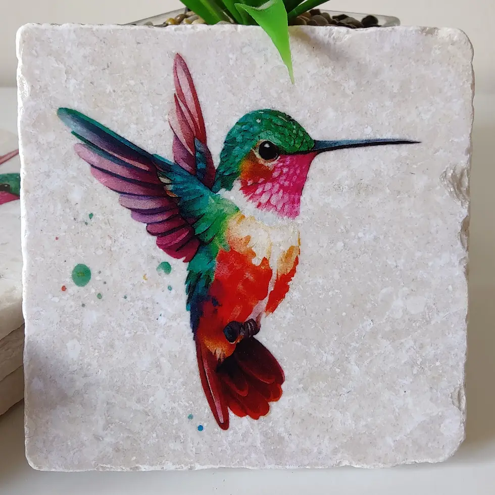 Hummingbird Marble Coasters