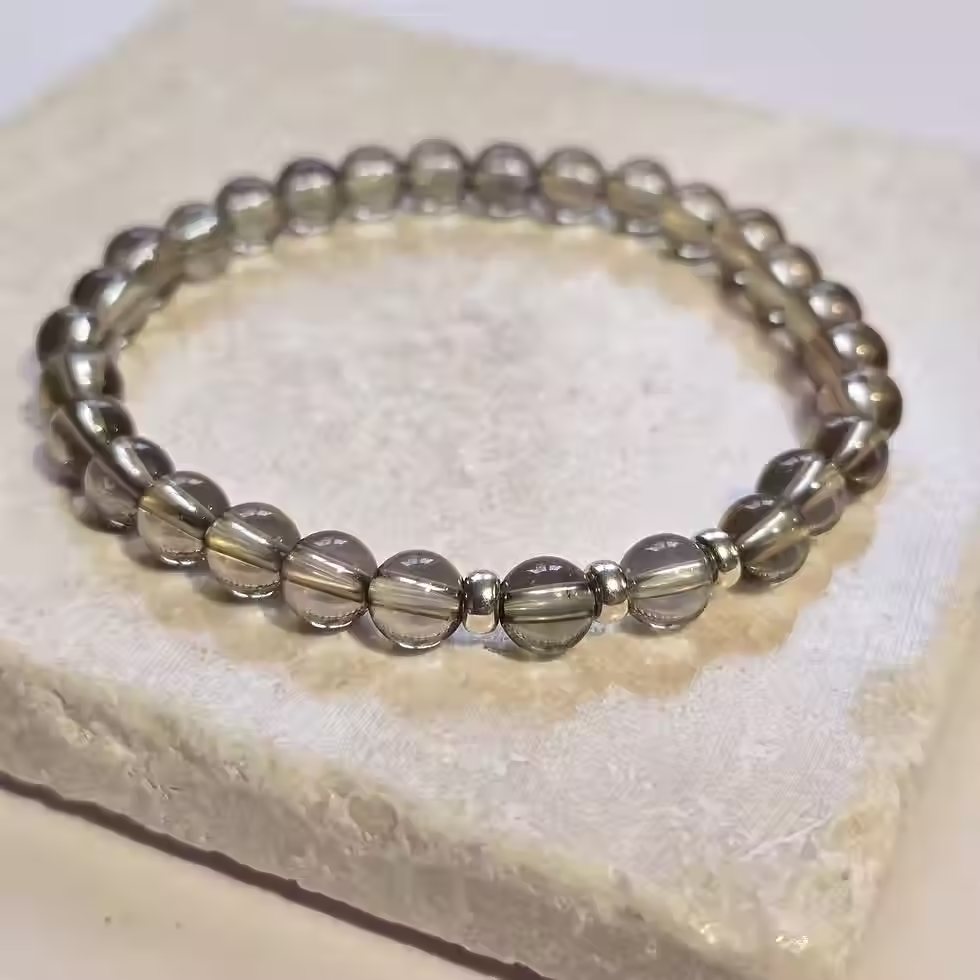 Thumbnail: 6mm Smokey Quartz Gemstone Bracelet
