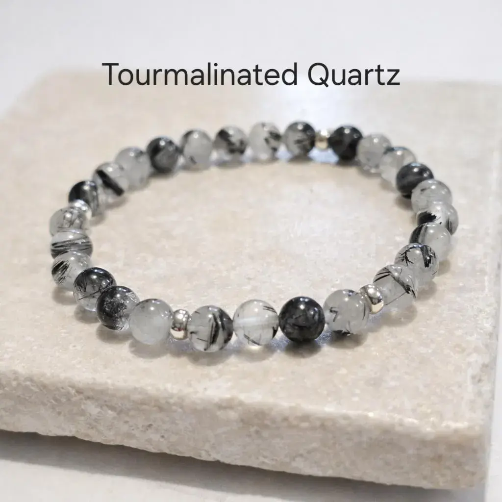 Black And Clear Beaded Bracelet
