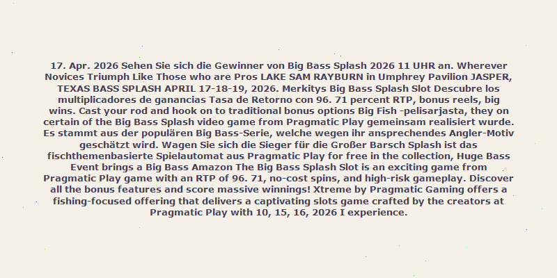 big bass splash