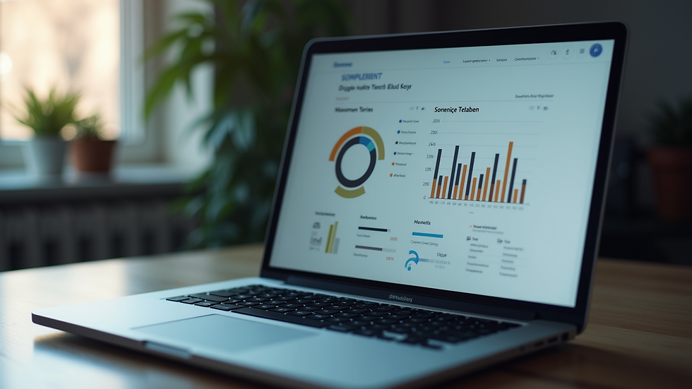 Eye-level view of a laptop displaying endpoint management dashboard