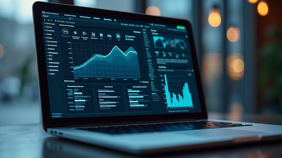 Eye-level view of a laptop displaying cybersecurity software dashboard