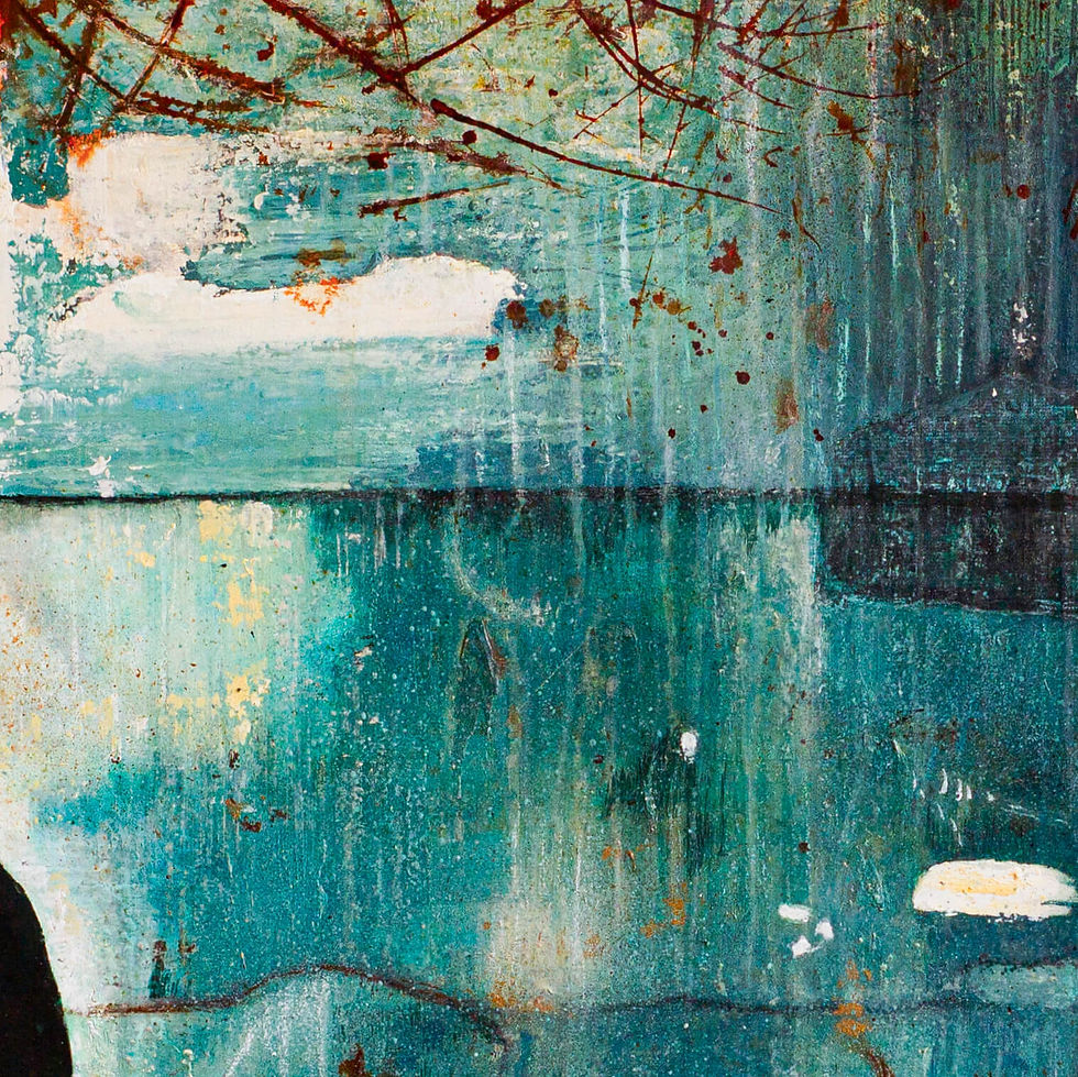Thumbnail: blurry abstract weathered art in aqua, light yellow, white, and sienna colors