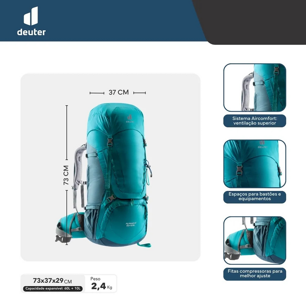 Miniatura: MOCHILA ALPAMAYO 60 + 10 LITROS - SL - AZUL