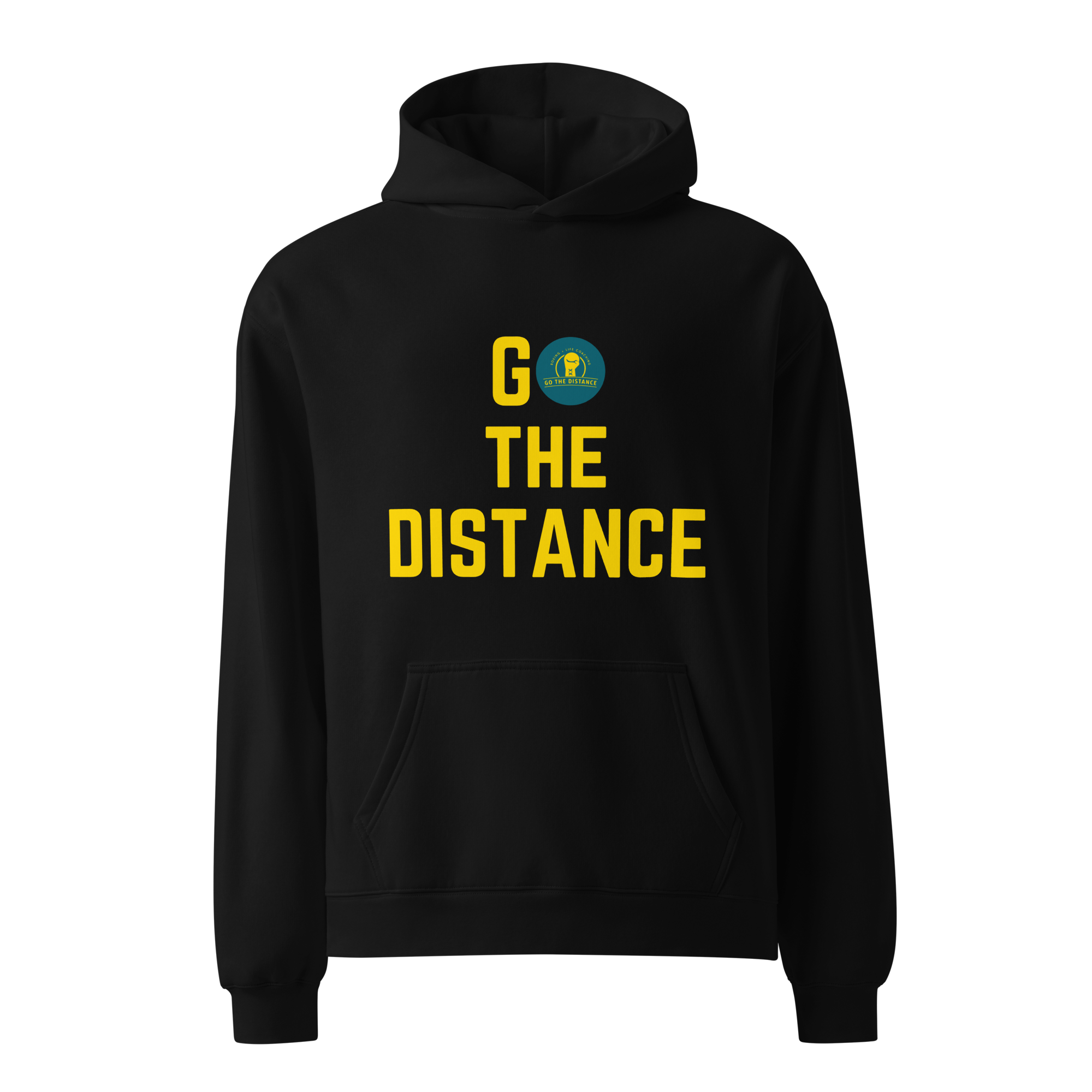 Go The Distance (yellow) + One Step at a Time - Unisex oversized hoodie (dark)