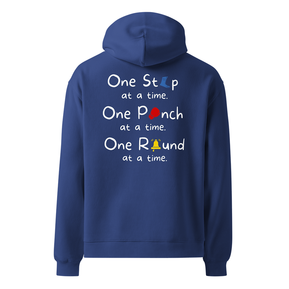 Thumbnail: Go The Distance (yellow) + One Step at a Time - Unisex oversized hoodie (dark)