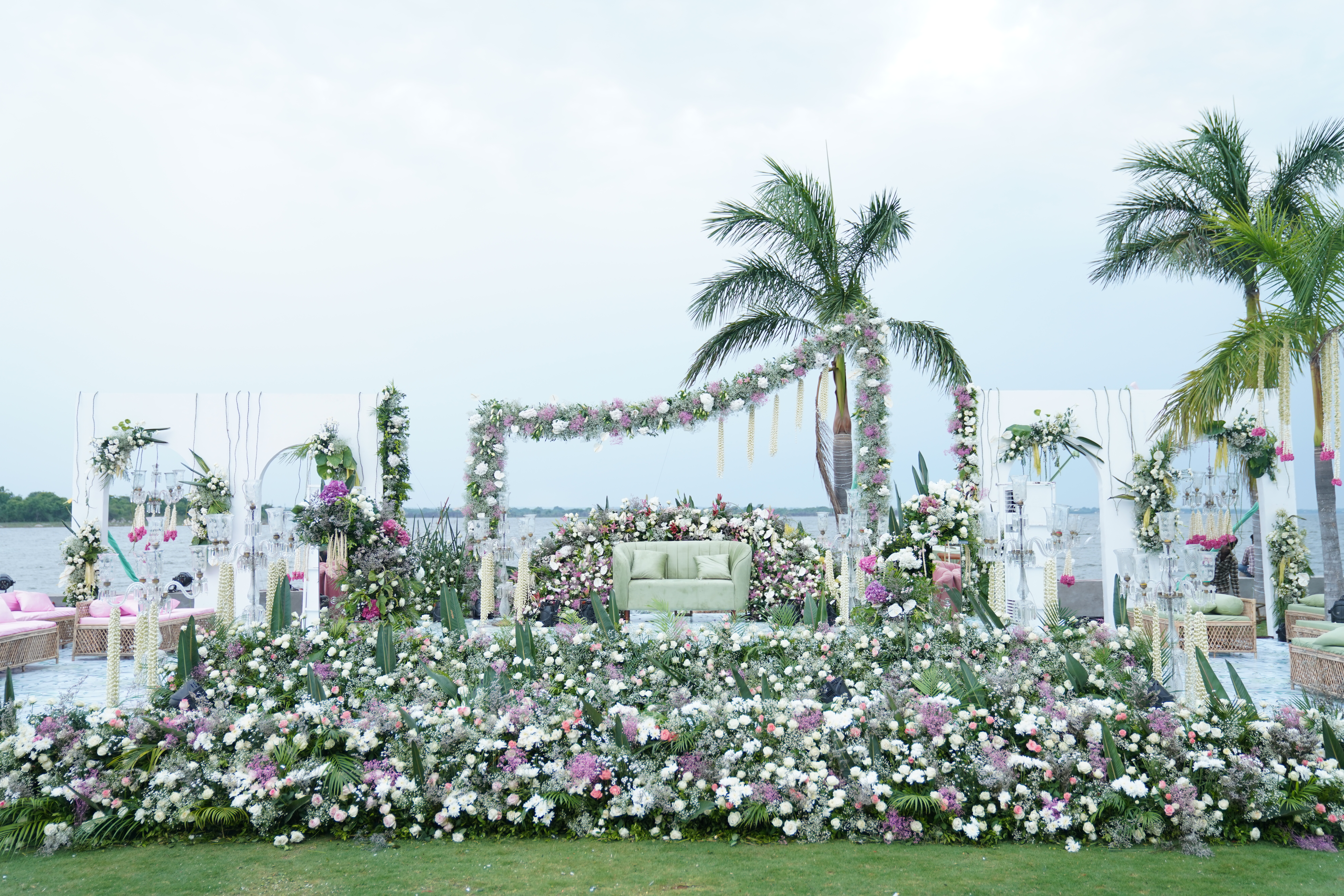 Ridhira Retreat lakefront wedding ceremony