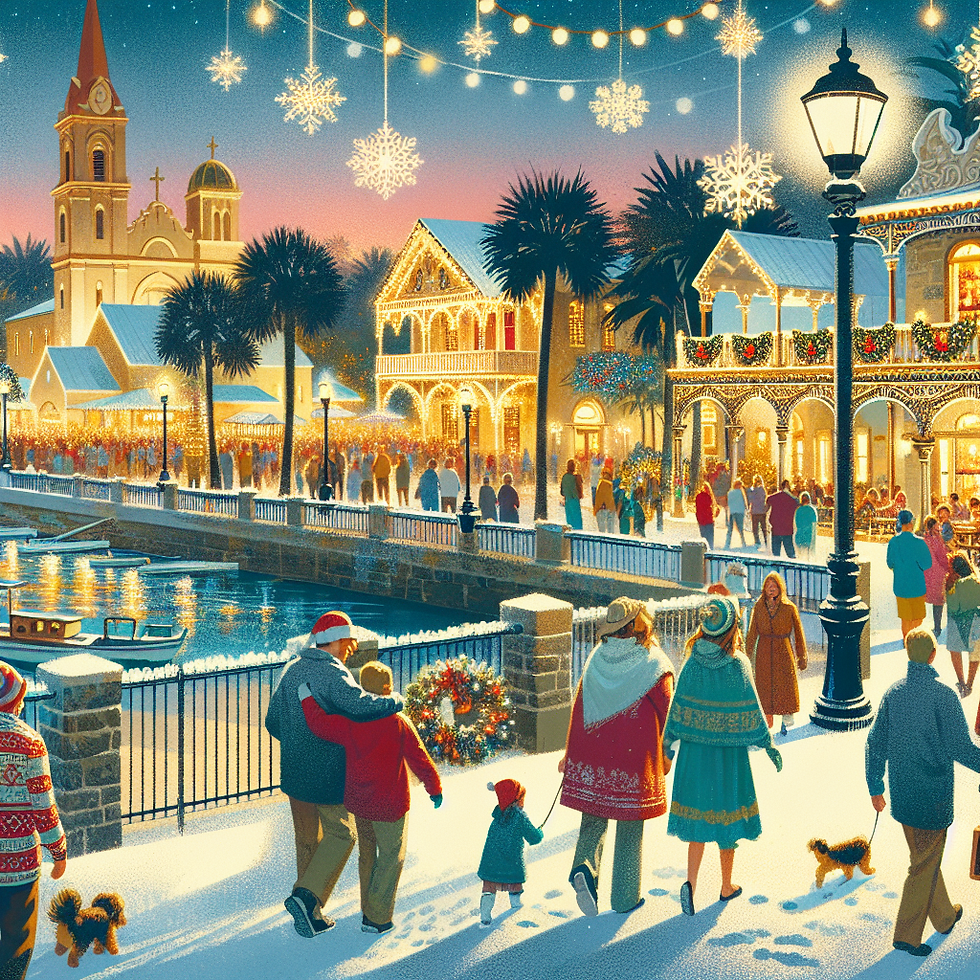 Winter graphic art of downtown St. Augustine