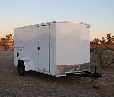 Our white 6x12 enclosed rental trailer is a great choice for contractors, movers, and small businesses. This versatile trailer is perfect for hauling motorcycles, ATVs, tools, equipment, and other valuable cargo while keeping everything protected from the weather. It's also an excellent option for moving smaller homes, apartments, dorm rooms, and office spaces. Whether you're tackling a weekend project, relocating, or transporting equipment, our 6x12 enclosed trailer provides a reliable, secure, and affordable hauling solution.