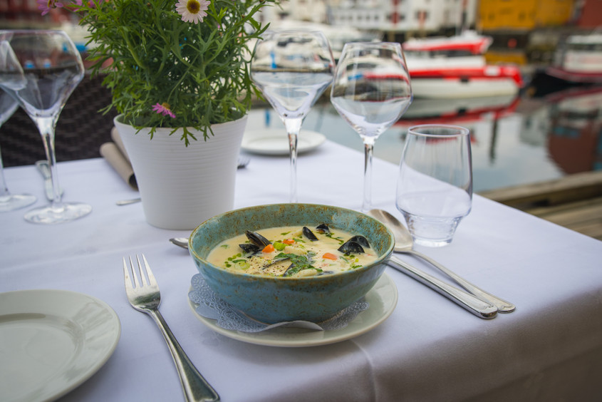 fish soup with a view over the sea