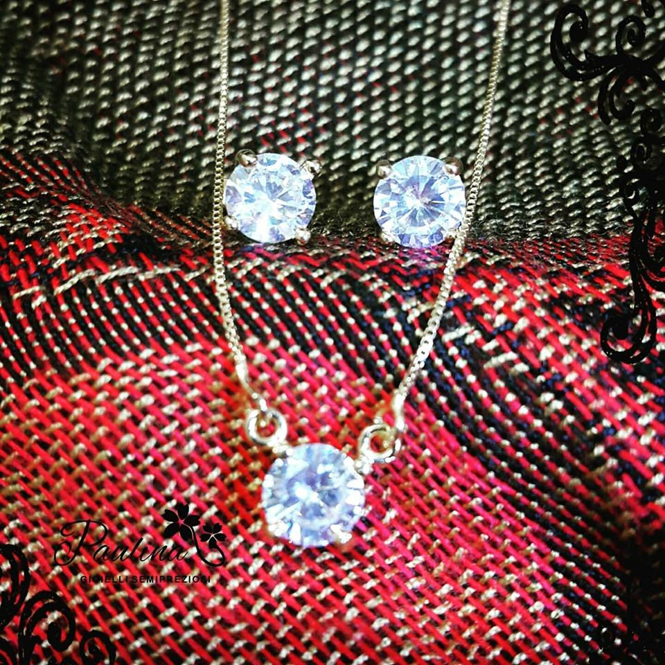 Parure Placcata in Oro 18K con Zirconi: Punto Luce Rotondino