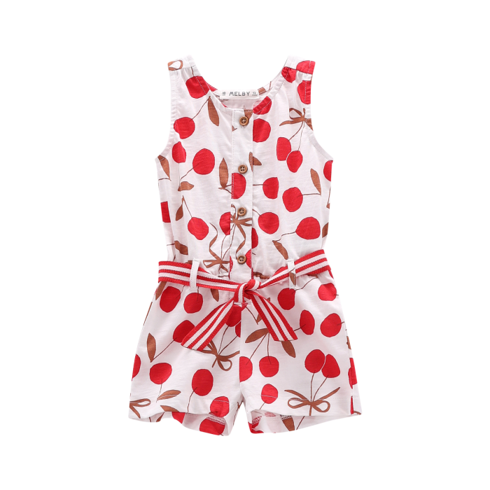 Tuta corta a ciliegie per bambina