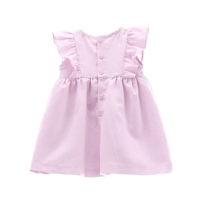 Miniatura: Abito senza maniche in misto lino per neonata