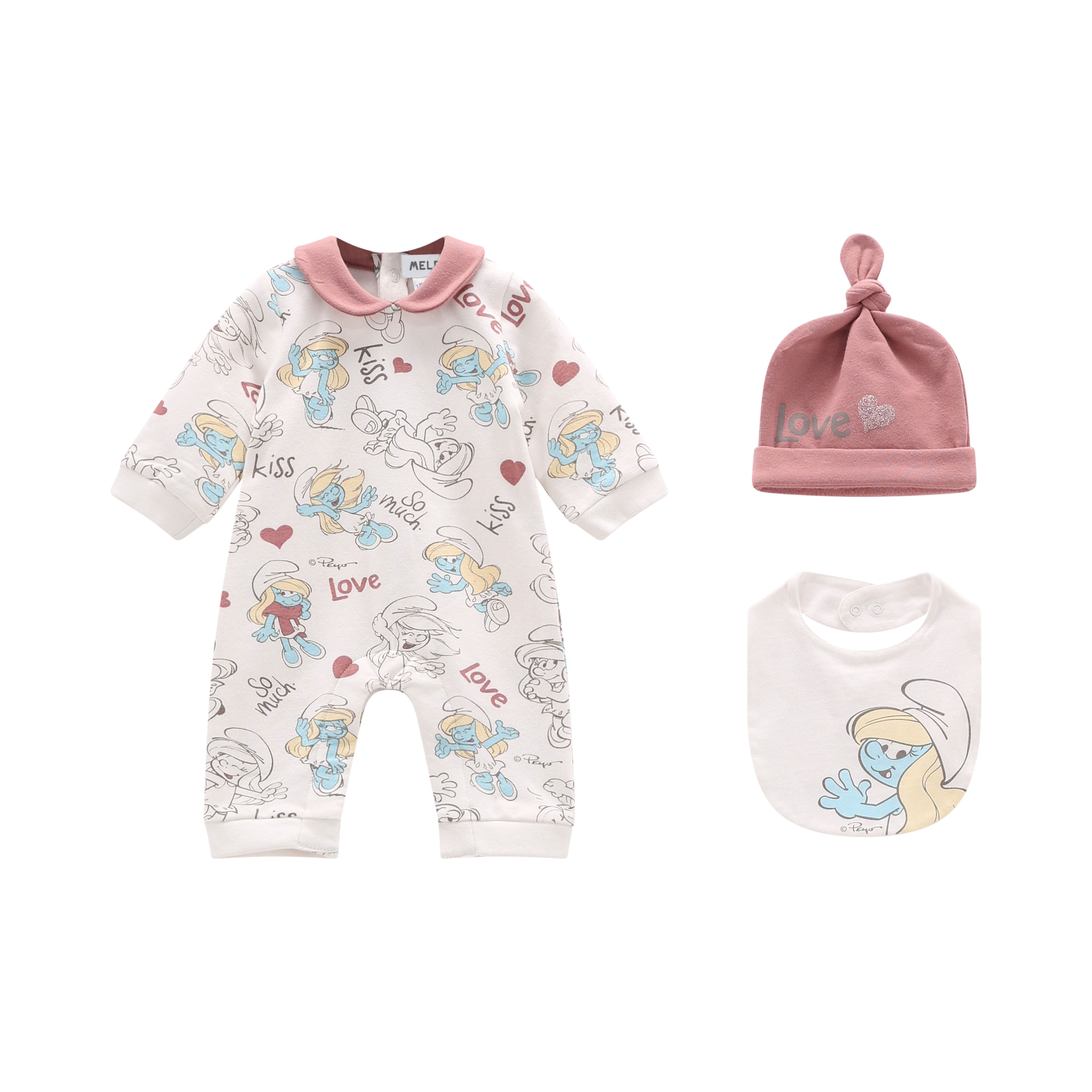 Tutina felpa invernale con berretto e bavaglino