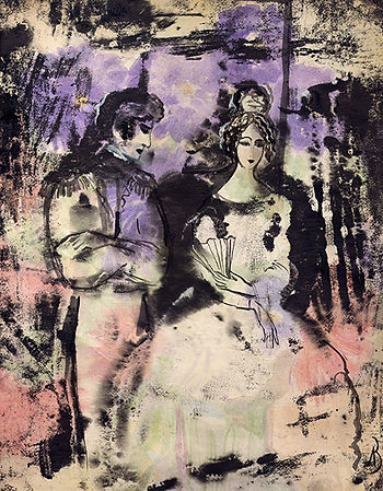 "Herman and Lisa" Paper, monotype. 42х59 cm, 1998