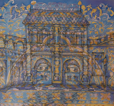 Krutitsky Tower. Silk, batik, 65X75cm, 2015