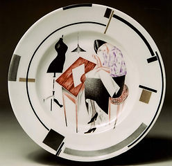 Decorative plate. Porcelai