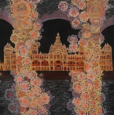 Rhythms of Time. India Silk, batik, 90x90cm, 2015