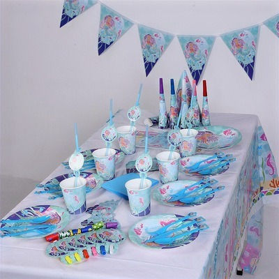 Little Mermaid Party Table Decorations for 6 Kids