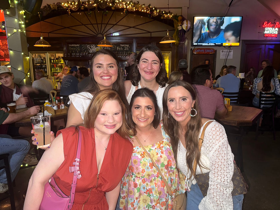 Celebrating Emily's wedding at the Columbia Street Tap Room in Covington. I've known three of these girls since high school!