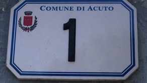 COMUNE DI ACUTO: NUOVE TARGHE DELLA NUMERAZIONE CIVICA.